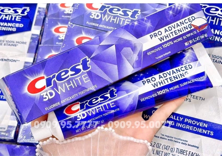 Kem đánh răng Crest 3D White 147g Advanced Whitening của Mỹ - ảnh 5