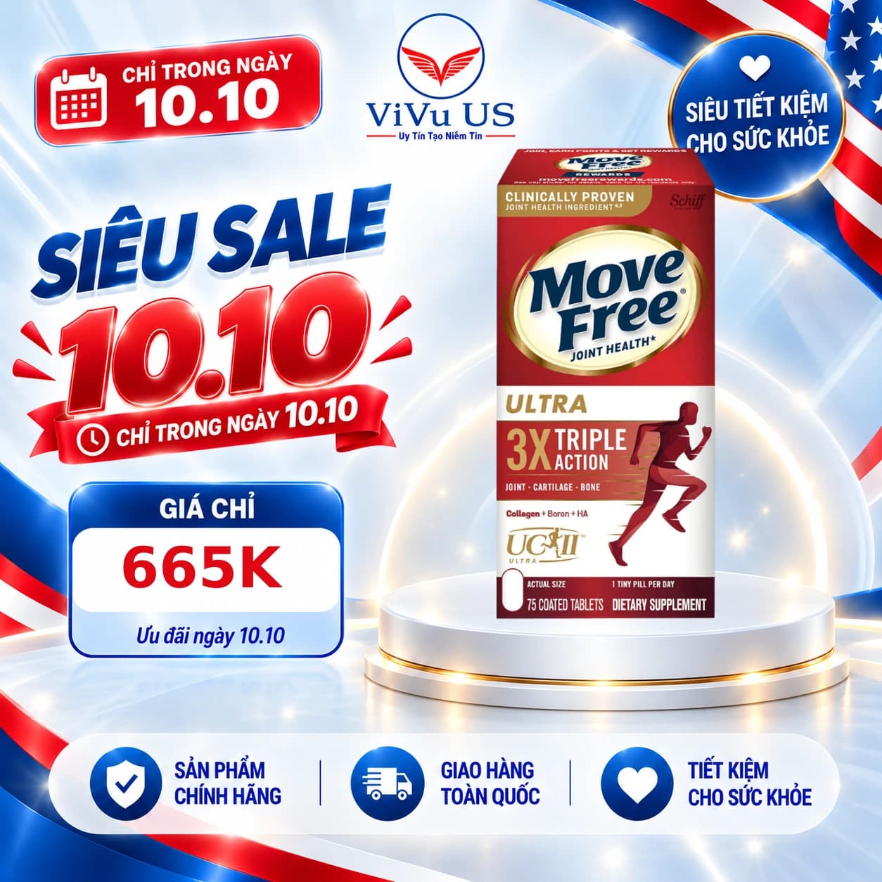 Viên Uống Schiff Move Free Ultra 75 Viên của Mỹ
