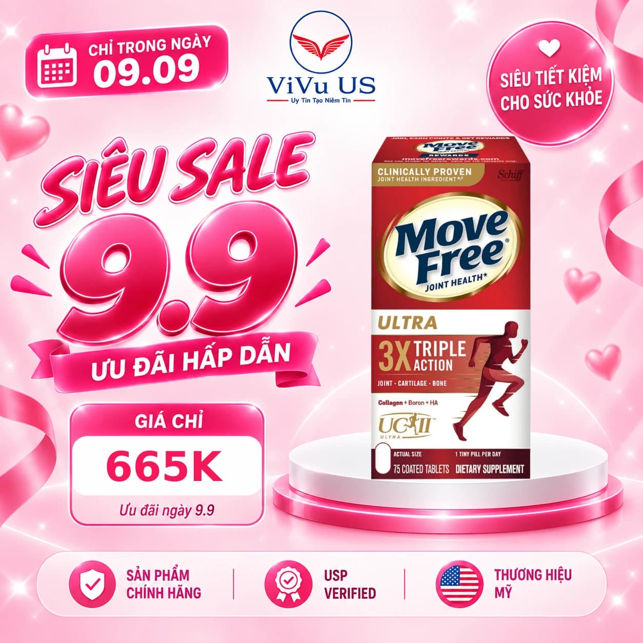 Viên Uống Schiff Move Free Ultra 75 Viên của Mỹ