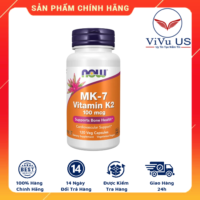 Đánh giá tổng quan Viên Vitamin K2 MK7 100mcg Now 120 viên của Mỹ