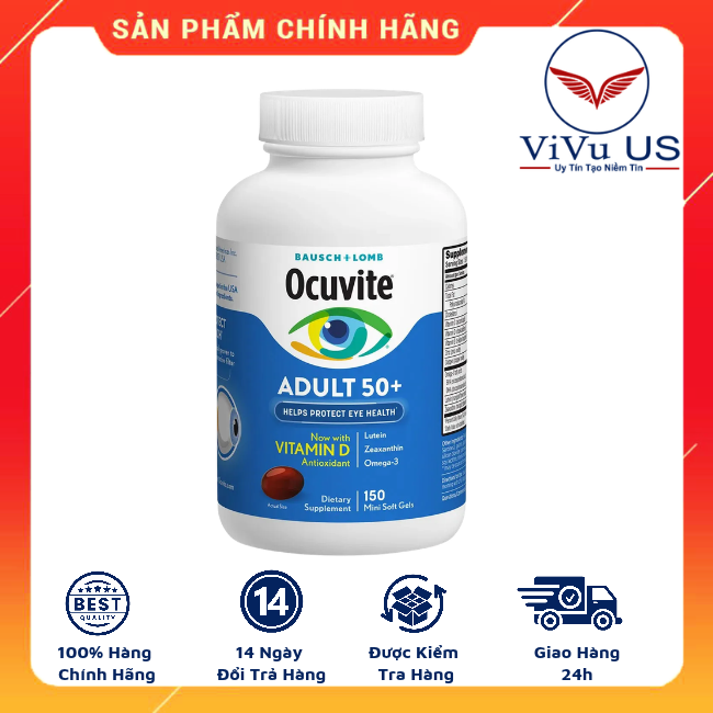Thành phần và công dụng viên uống Ocuvite Adult 50+ của Mỹ