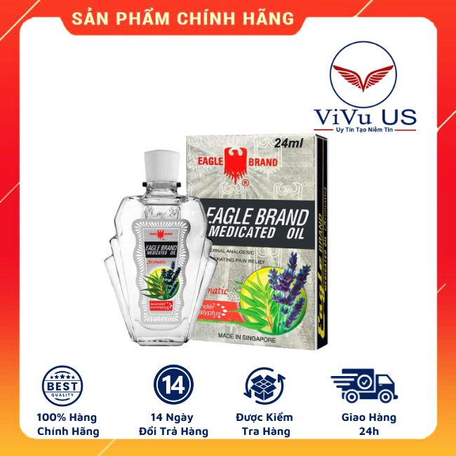 Dầu Gió Trắng Con Ó Mỹ Eagle Brand Medicated Oil 24Ml Usa