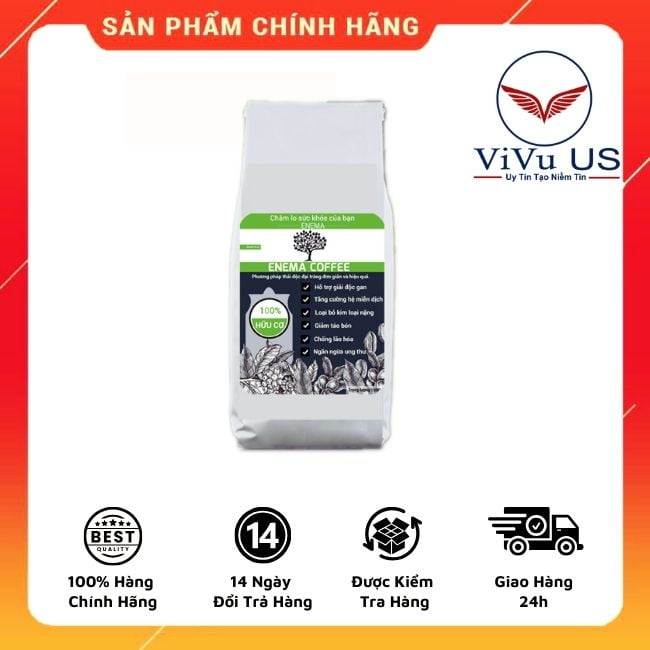 Cà phê thải độc Enema 100% hữu cơ 500gr tặng thìa định lượng 10g