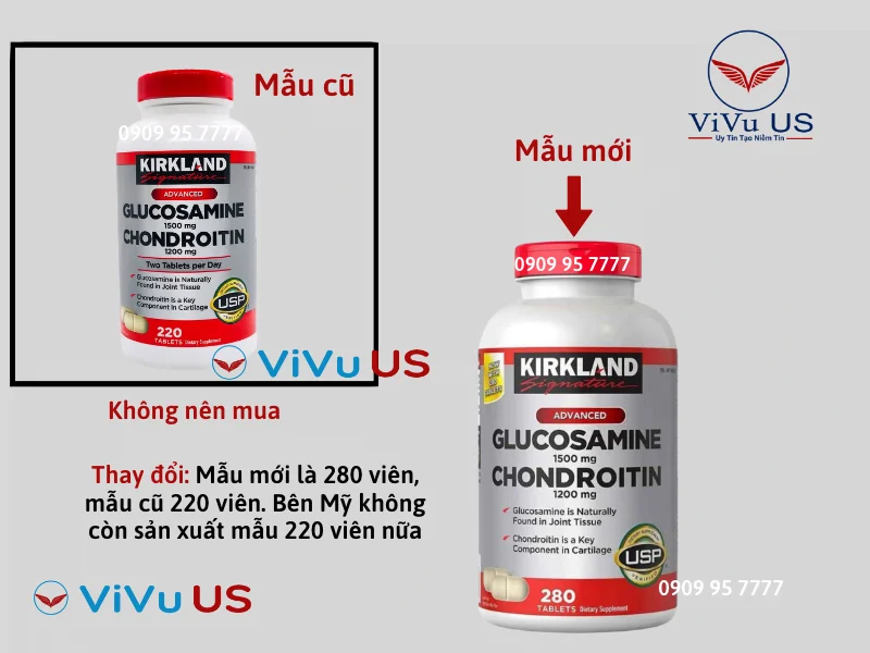 Glucosamine 1500mg Chondroitin 1200mg 280 vien