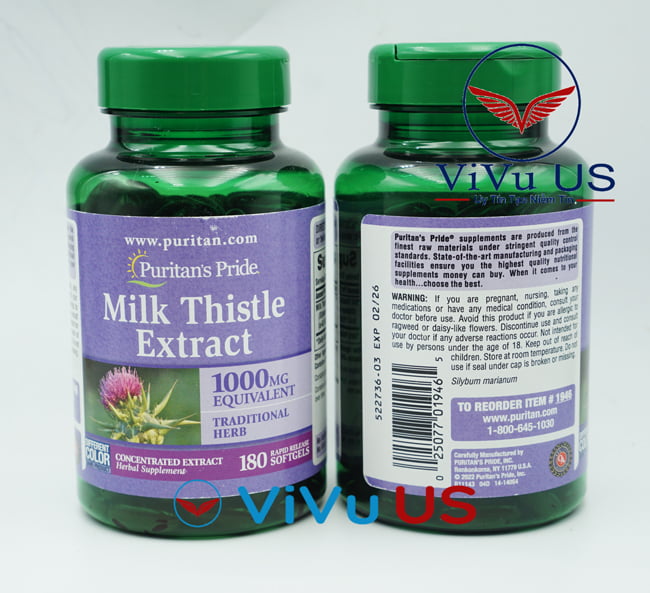 Milk Thistle Extractitan’s Puritan’s Pride 1000mg 180 Vien