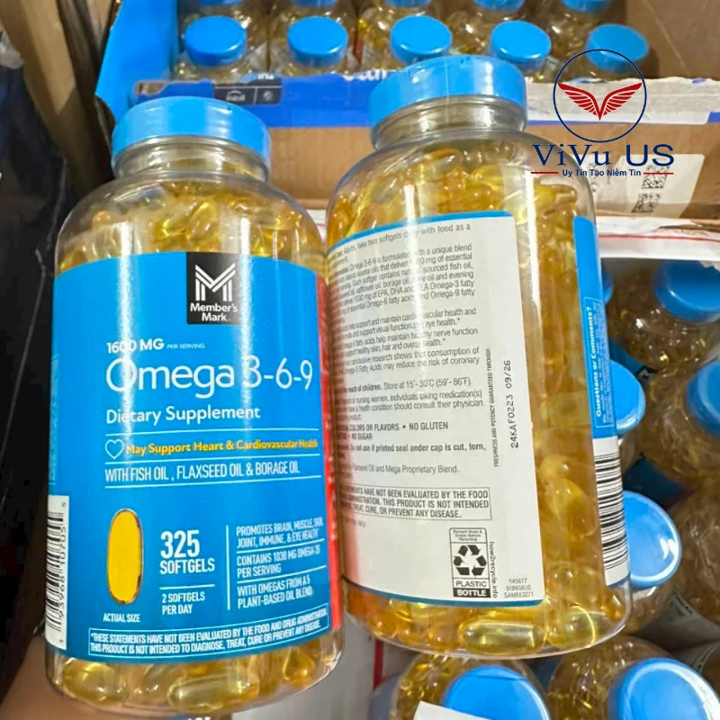 Omega 369 Supports Heart Health 1600mg Member's Mark Mau Moi