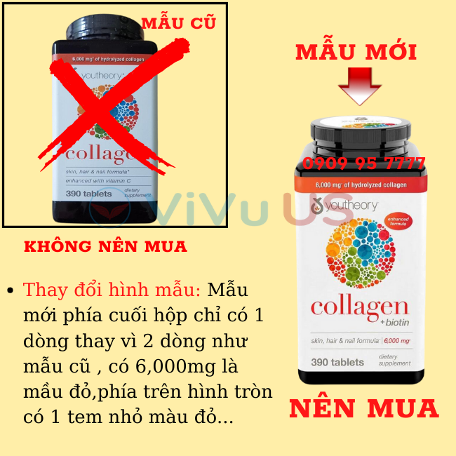 Phân Biệt Mẫu Mới Mẫu Cũ Collagen 390 Viên Nữ