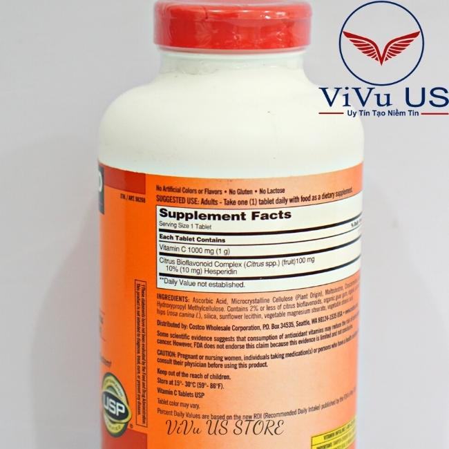 Thành phần Vitamin C Kirkland 1000mg