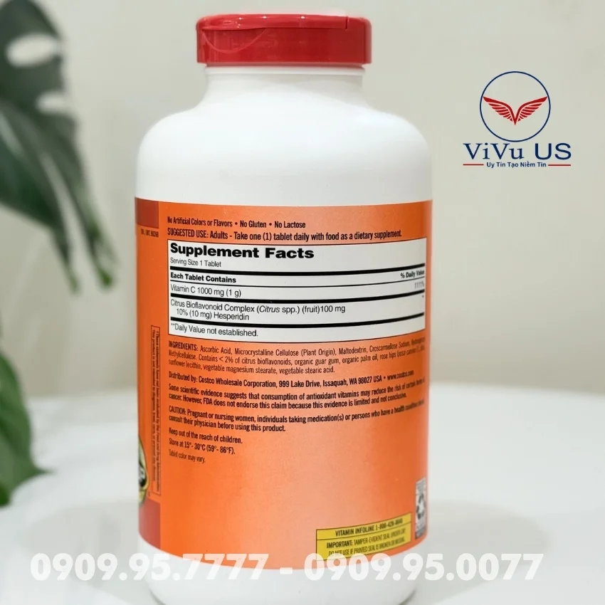 Thành phần Vitamin C Kirkland 1000mg