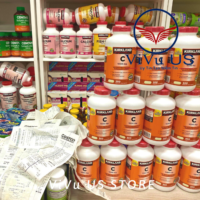 Viên Uống Bổ Sung Vitamin C Kirkland 1000mg 500 Viên