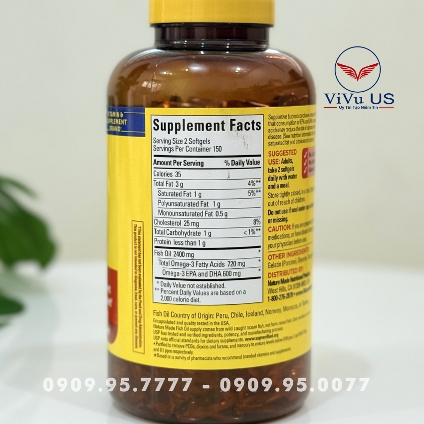 Thanh Phan Nature Made Fish Oil 1200mg