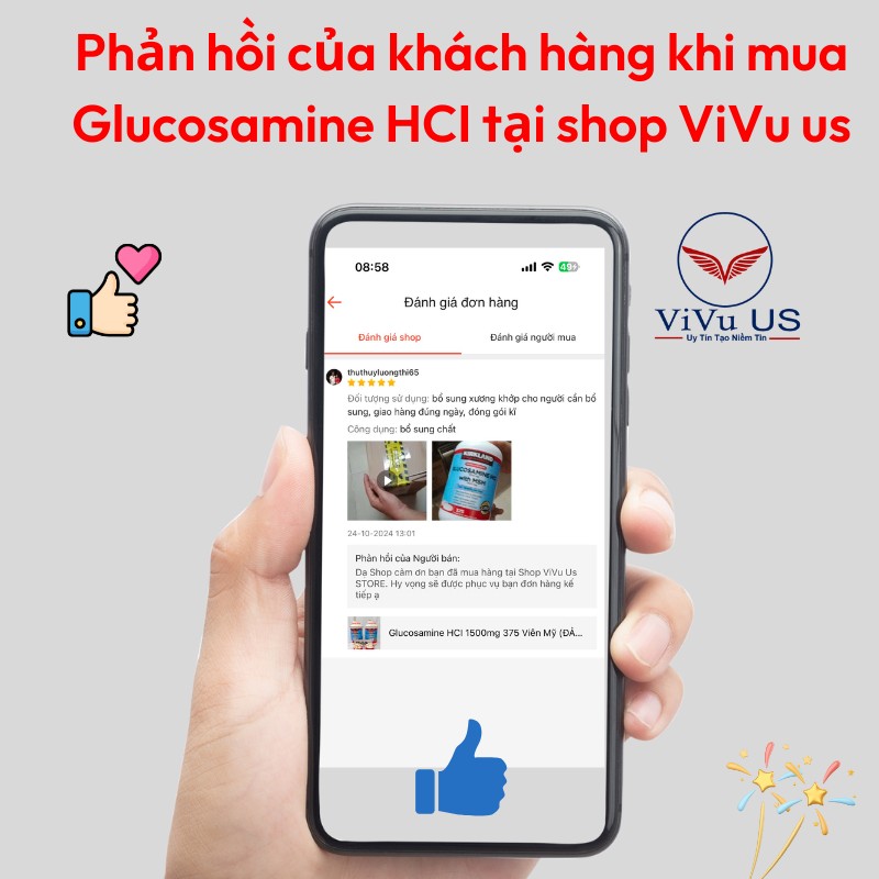 Phản Hồi Của Khách Hàng Khi Mua Glucosamine Hci Tại Shop Viv