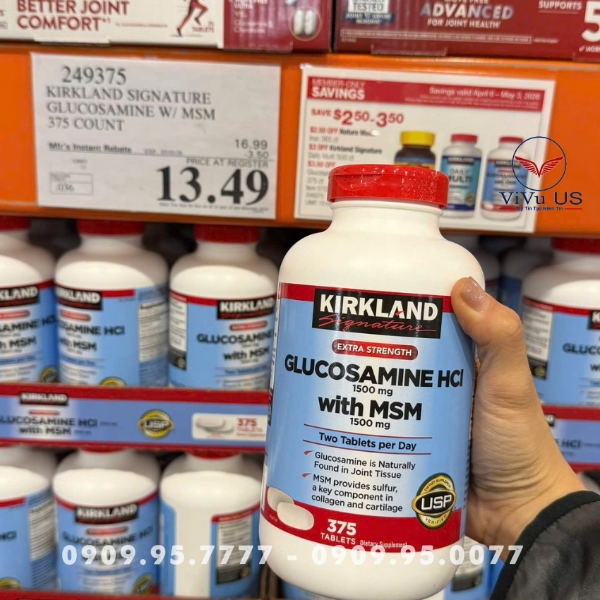 Glucosamine HCL 1500mg 375 vien