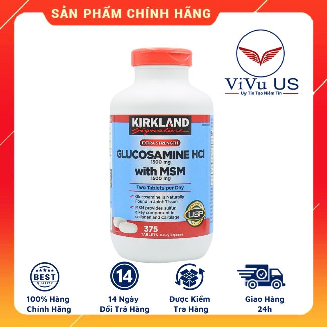 Viên uống bổ khớp Glucosamine HCL 1500mg 375 viên