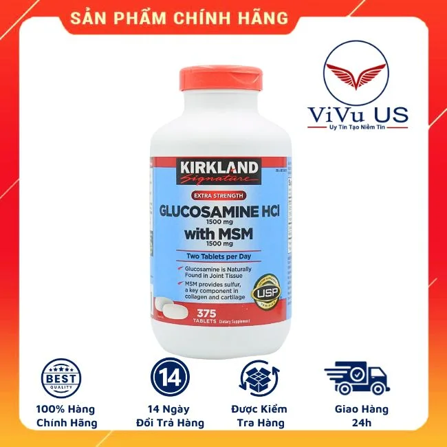 Viên Uống Bổ Khớp Glucosamine HCl 1500mg 375 Viên của Mỹ
