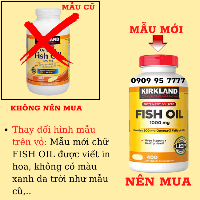 Phân Biệt Mẫu Mới Và Cũ Dầu Cá Fish Oil 1000mg