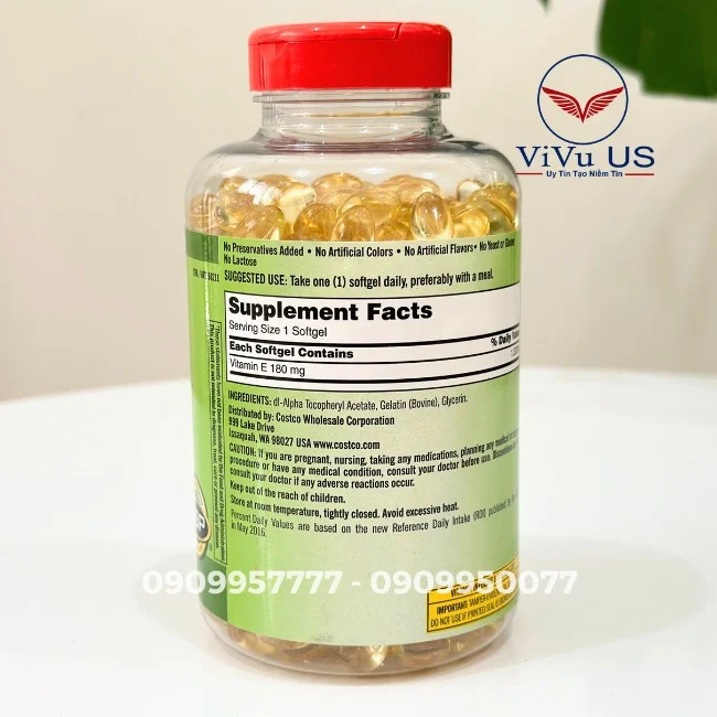 Thanh Phan Vitamin E Kirkland 400 Iu