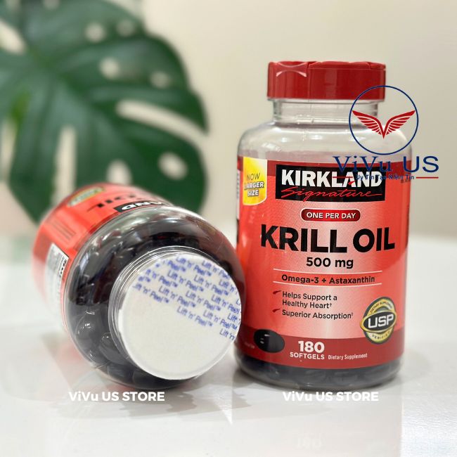 Dầu Nhuyễn Thể Kirkland Krill Oil 500mg 180 Viên