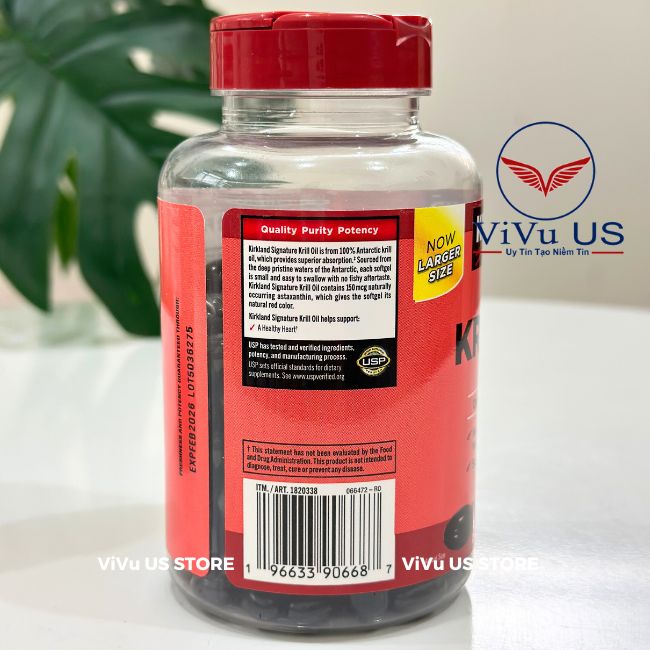 Ma Vach Dầu Nhuyễn Thể Kirkland Krill Oil 500mg 180 Viên Của Mỹ