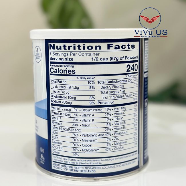 Thành Phần Sữa Bột Ensure Original Nutrition Powder Hộp 400g Của Mỹ