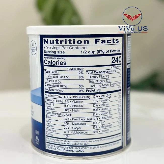 Thành Phần Sữa Bột Ensure Original Nutrition Powder Hộp 400g Của Mỹ
