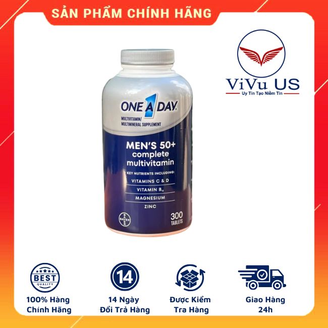 Vitamin Tổng Hợp Dành Cho Nam Trên 50 Tuổi One A Day Men 50+ 300 Viên Của Mỹ.