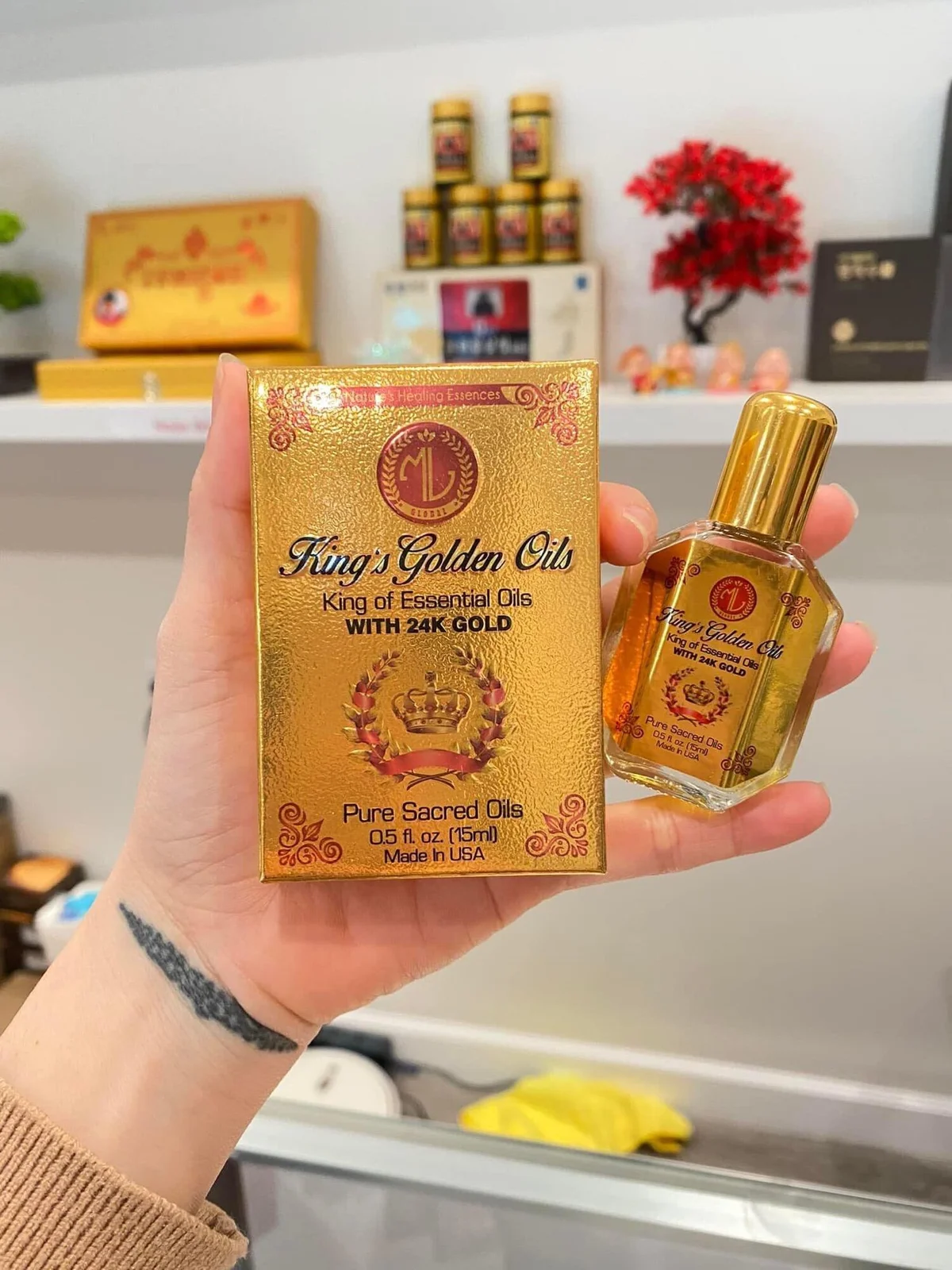 Chi tiết chai Dầu Vàng Thiên Tế King Golden Oils