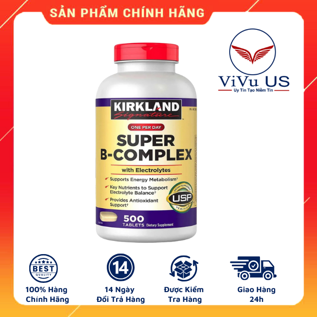 Vitamin B Tổng Hợp Kirkland Super B-Complex: "Nhà Máy Năng Lượng" Toàn Diện Cho Sức Khỏe Từ Mỹ