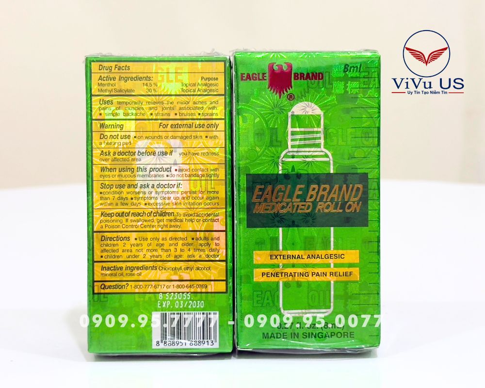 Dầu Gió Xanh 2 Nắp Hiệu Con Ó 8ml 4