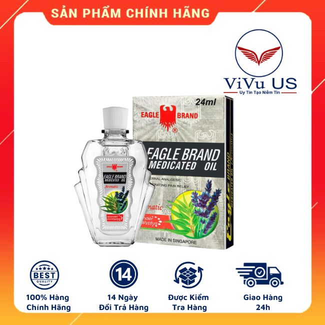 Dau Trang Con O Eagle Brand Medicated Oil 24Ml Usa