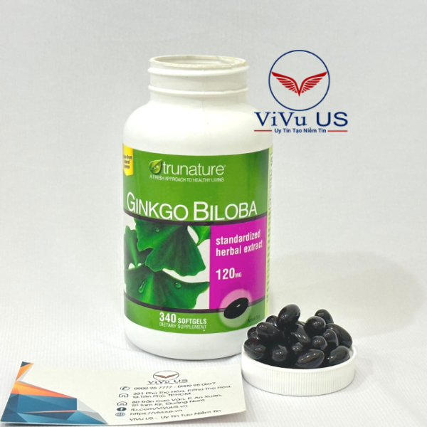 Viên Uống Bổ Não Ginkgo Biloba Trunature Png