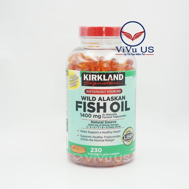 Dầu Cá Kirkland Wild Alaskan Fish Oil 1400Mg Hộp 230 Viên Cao Cấp Của Usa 13 Dầu Cá Kirkland Wild Alaskan Fish Oil 1400Mg