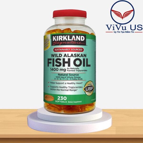 Dầu Cá Kirkland Wild Alaskan Fish Oil 1400Mg Hộp 230 Viên
