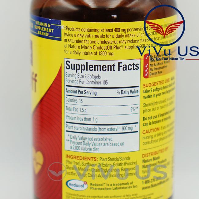 Viên Uống Giảm Cholesterol -Cholestoff Plus 210 Viên Của Nature Made (Mẫu Mới Nhất) 10 Bản Thành Phẩn Bổ Tim Cholesoff