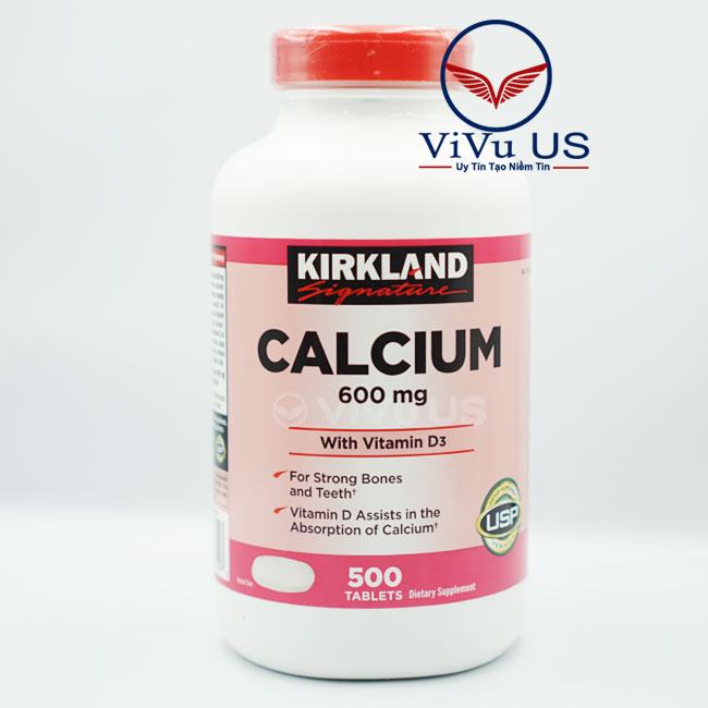 Viên Uống Canxi Kirkland Calcium 600Mg + D3 Hộp 500 Viên Của Mỹ 13 Canxi Kirkland Calcium 600Mg + D3