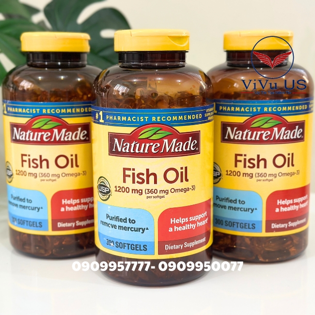 Nature Made Fish Oil 1200Mg 300 Viên Mau Moi