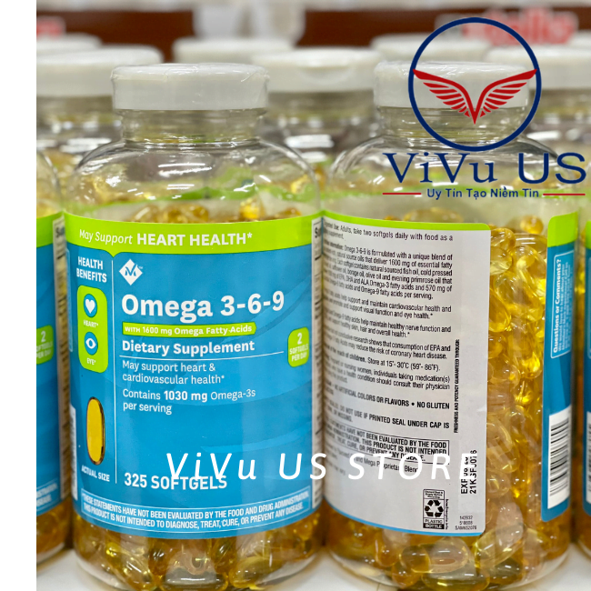Omega 3 6 9 Supports Heart Health 1600Mg 325 Viên Của Mỹ