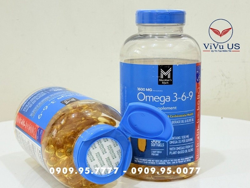 Omega 3-6-9 Supports Heart Health Member's Mark 1600mg 300 viên của Mỹ ( mẫu mới ) 10 Omega 3 6 9 Supports Heart Health Member's Mark 1600mg Jpg