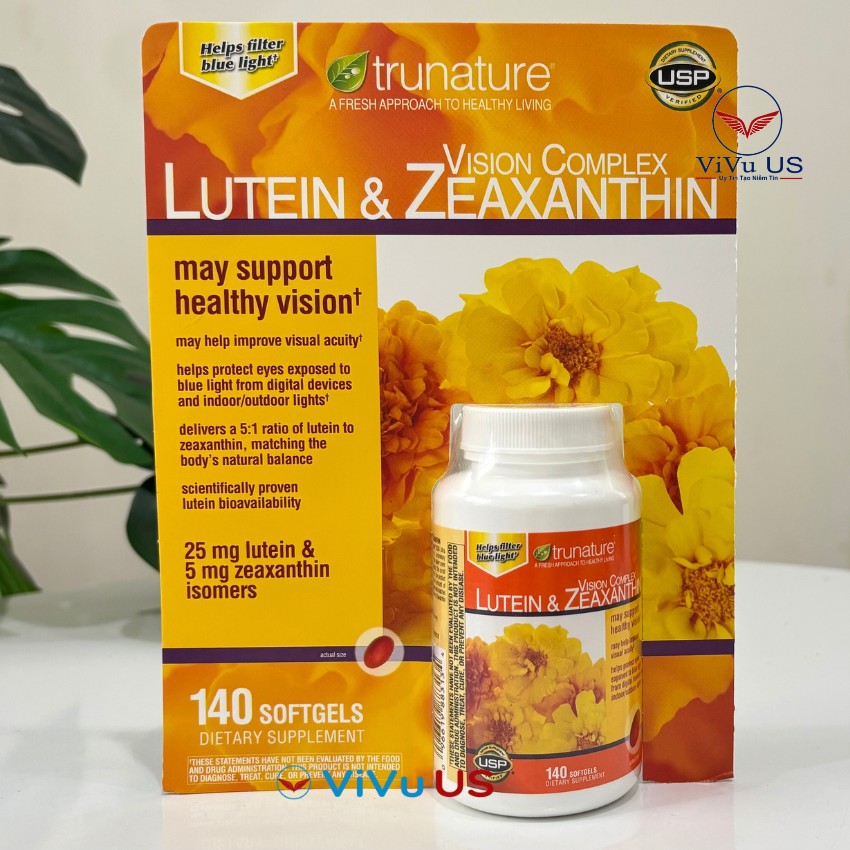 Viên bổ mắt Trunature Vision Complex Lutein & Zeaxanthin 140 viên của Mỹ – Giúp đôi mắt sáng khỏe, tăng cường thị lực. 13 Trunature Vision Complex Lutein & Zeaxanthin 140 Viên Của Mỹ