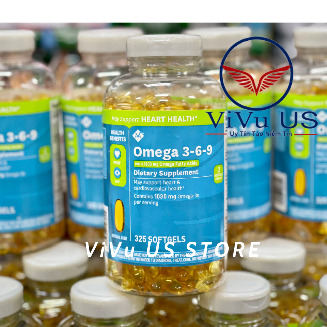 Viên Uống Dầu Cá Omega 3 6 9 Supports Heart Health 1600Mg 325 Viên Của Mỹ.