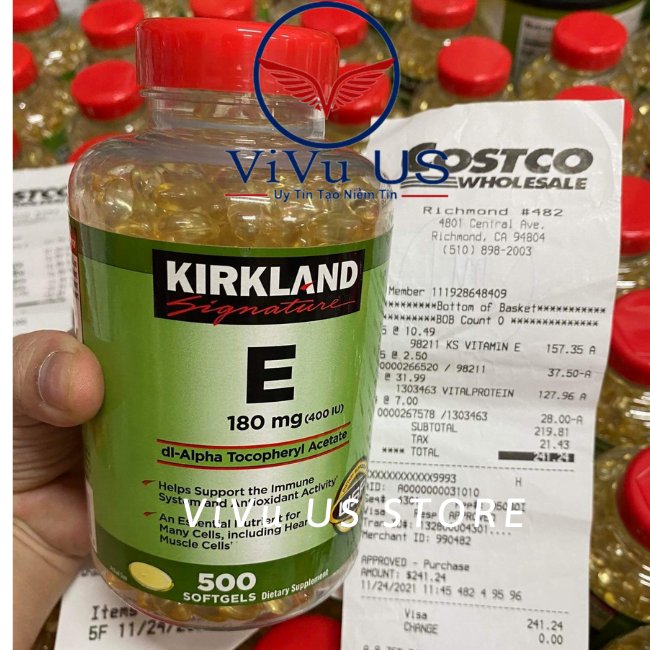 Vitamin E 400 I.u Kirkland 500 Viên Usa (Mẫu Mới Nhất)