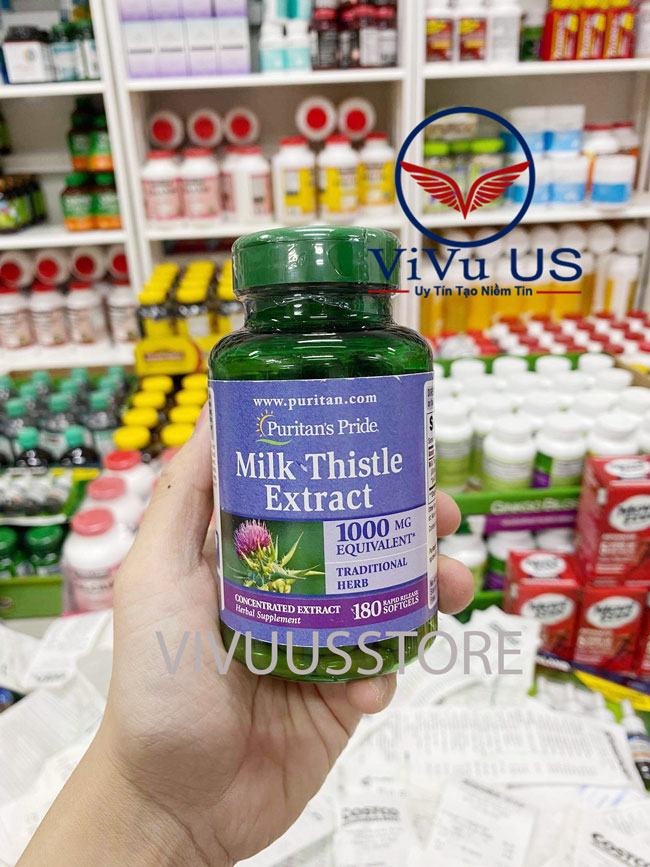 Viên Uống Bổ Gan Milk Thistle Extractitan’s Puritan’s Pride 1000Mg 180 Viên Của Mỹ 17 Gan