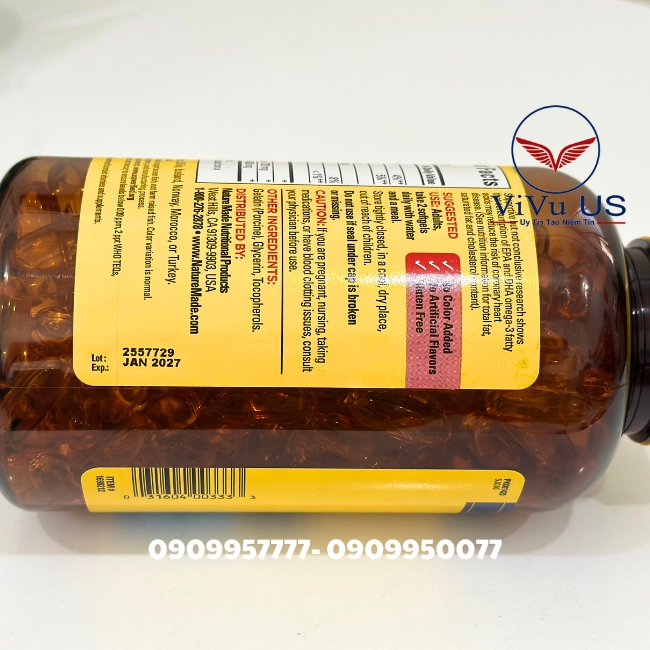 Han Su Dung Nature Made Fish Oil 1200Mg 300 Viên