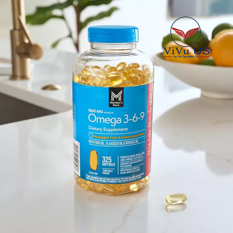 Viên Uống Omega 369 Supports Heart Health 1600mg Member's Mark