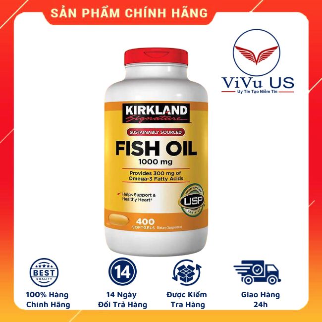Dau Ca Omega 3 Fish Oil 1000mg Kirkland Chinh Hang Usa.