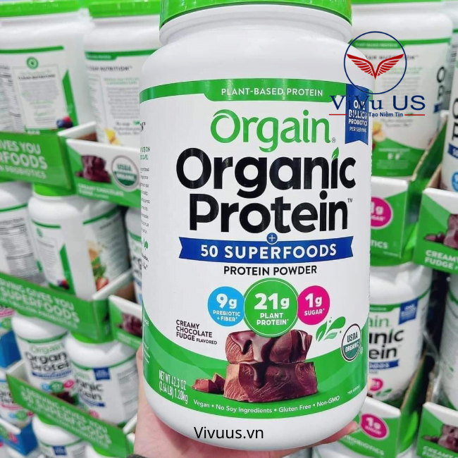 Bột Protein Hữu Cơ Orgain Organic Protein &Amp; Superfoods 1224G Mỹ ( Vị Socola )