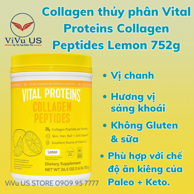 Collagen Thuy Phan Vital Proteins Collagen Peptides Lemon 752G