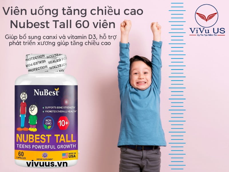 Nubest Tall 10+ Dạng Viên Hỗ Trợ Tăng Chiều Cao Cho Bé - Dành Cho Trẻ Ttrên 10 Tuổi 5 Nubest Tall 10+