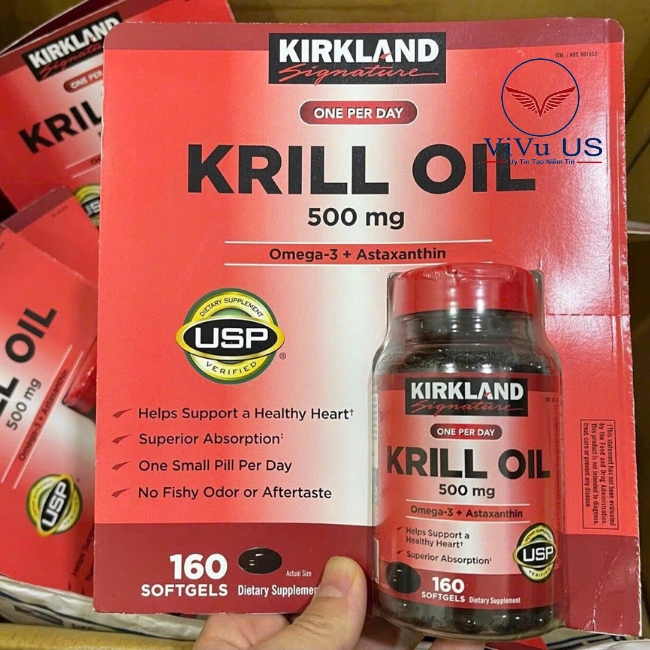 Dau Nhuyen The Kirkland Krill Oil 500Mg 160