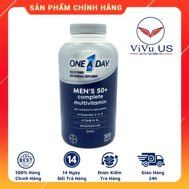 Vitamin Tổng Hợp Dành Cho Nam Trên 50 Tuổi One A Day Men 50+ 300 Viên Của Mỹ.